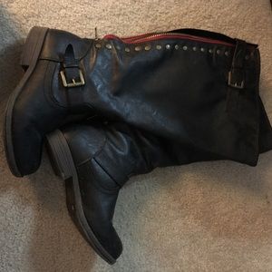 Tall black boot extrawide calf